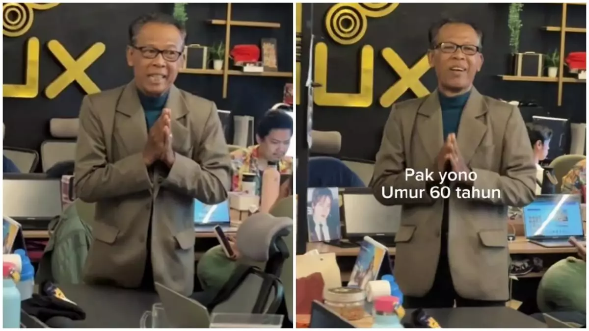Momen bapak 60 tahun diterima kerja bareng Gen Z ini bukti usia bukan penghalang bekarier