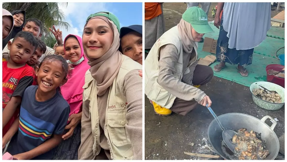 Emoh berpangku tangan, 6 potret Zaskia Mecca terjun ke Aceh bangun dapur umum untuk korban banjir
