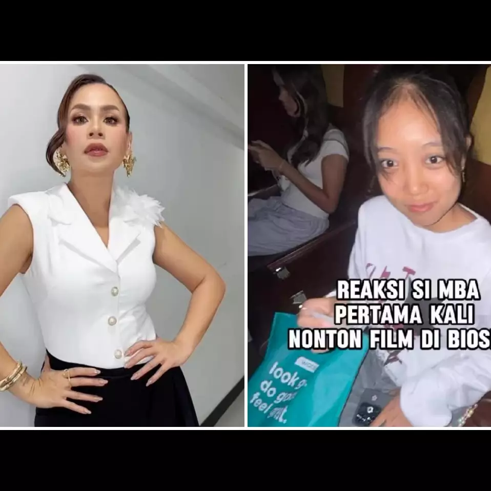 9 Potret Melaney Ricardo ajak ART perdana nonton ke bioskop, reaksi polos sang asisten bikin ngakak