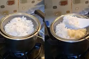 Cara baru masak nasi porsi sedikit cuma bermodal panci dan saringan, praktis tanpa diaduk