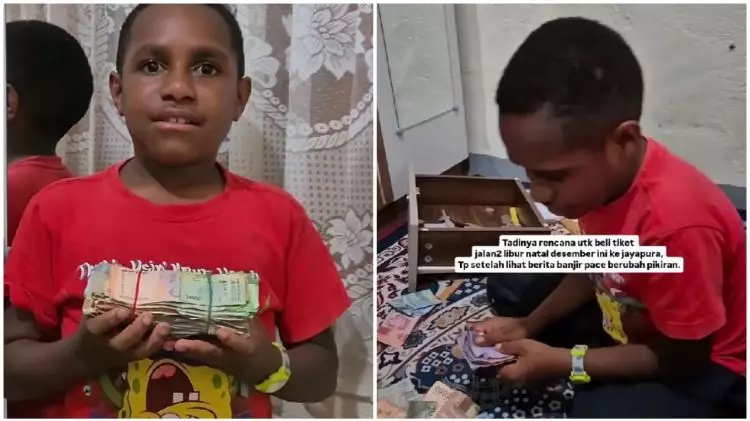 Mulianya bocah Papua ini, bongkar celengan Natal Rp1,6 juta untuk bantu korban banjir Sumatra