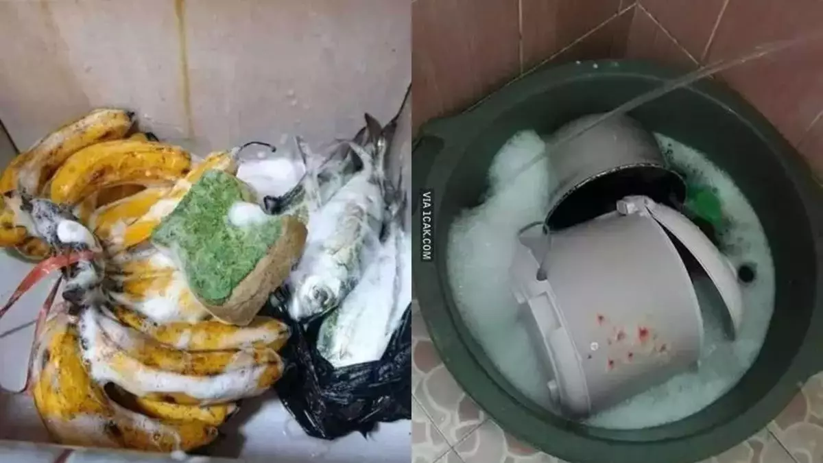 Lucu tapi bikin greget, 13 momen nyuci barang aneh ini sukses bikin netizen garuk kepala