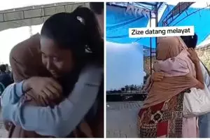 7 Momen Azizah Salsha hadir di rumah duka ayah Pratama Arhan di Blora, peluk hangat ibunda Arhan