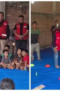 Kehadirannya bukan hanya membawa bantuan, tetapi juga hiburan yang membuat suasana menjadi lebih ringan.