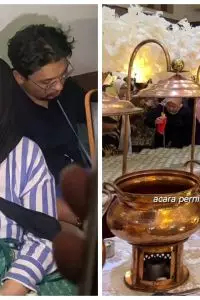 Suasana resepsi yang seharusnya dipenuhi hidangan justru memperlihatkan deretan meja makan kosong tanpa ada makanan yang disajikan.