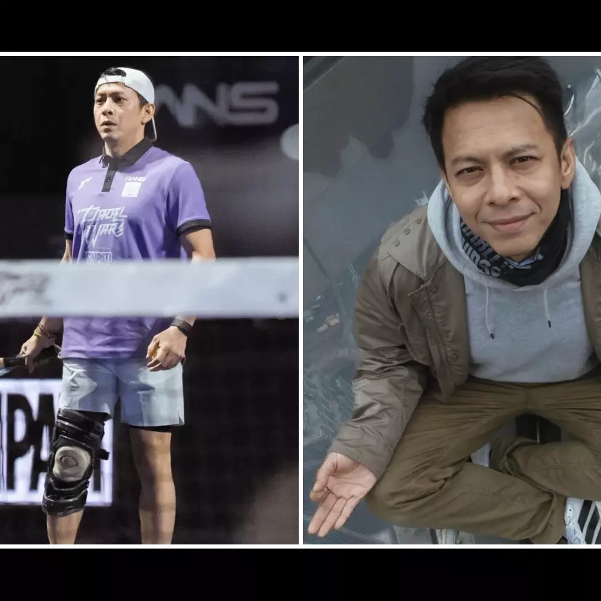 Alami cedera, Ariel Noah pakai penyangga di lutut saat main padel, beri penjelasan soal kondisinya