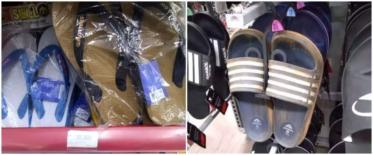 9 Momen absurd sandal jepit nyasar bikin geleng kepala, ada yang sampai masuk kulkas segala