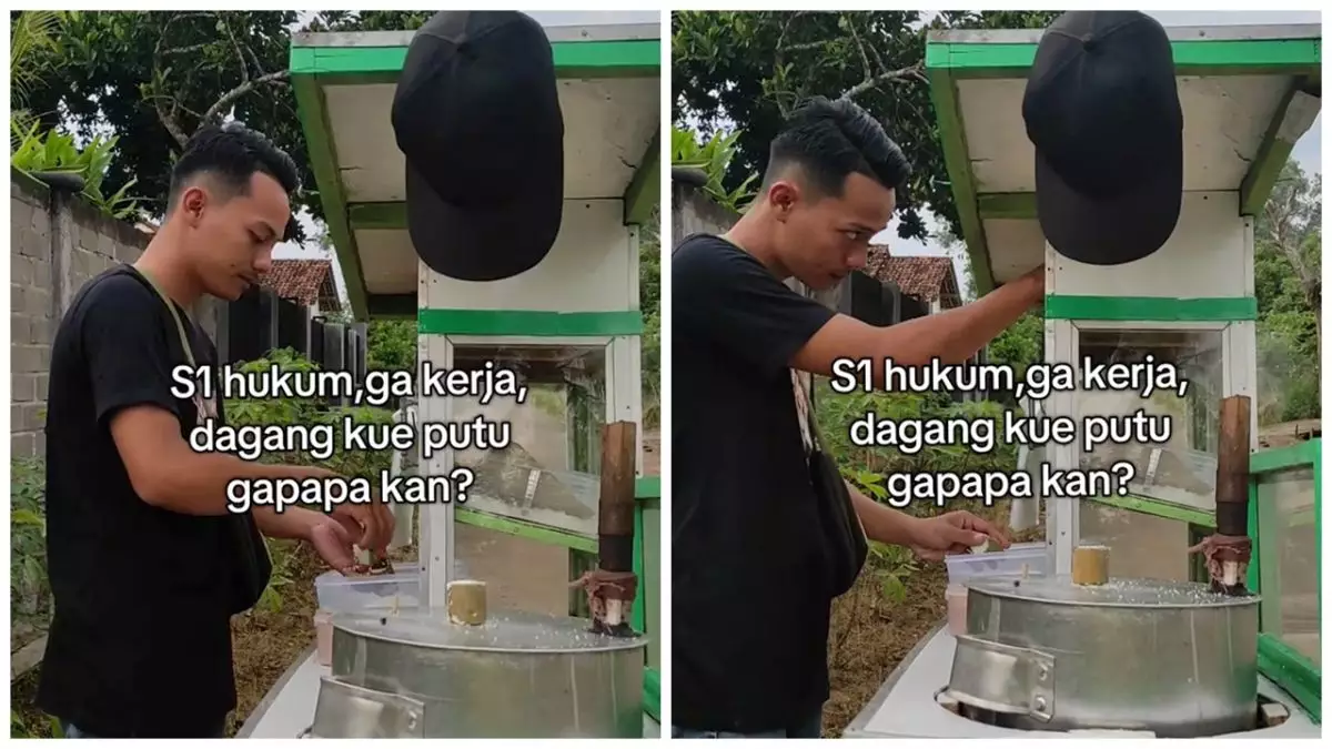 Pria curhat jadi sarjana hukum cumlaude cuma jualan kue putu, balasan komentar netizen bikin terharu