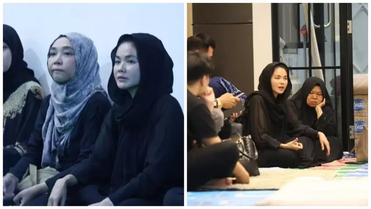 7 Potret tahlilan 7 hari Epy Kusnandar, pelayat membeludak sampai bikin Karina Ranau menangis