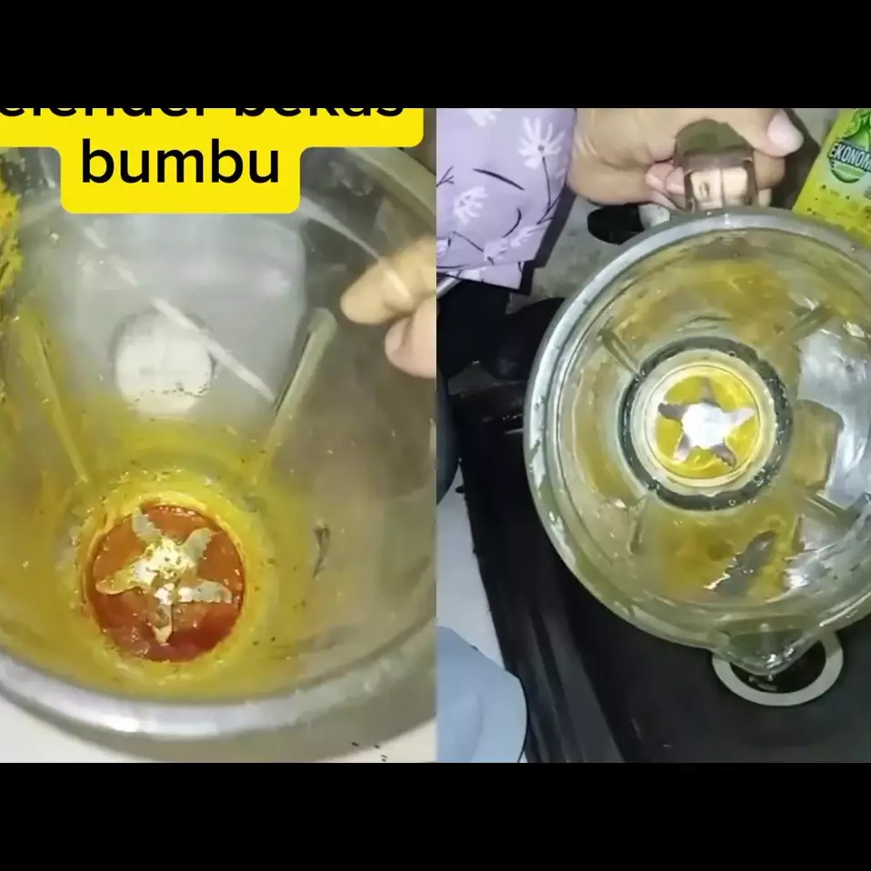 Tak perlu lagi susah payah disikat! Cara praktis cuci blender bekas bumbu ini ampuh bikin kesat