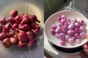Cara cepat kupas bawang merah biar kulitnya nggak menempel, bikin lebih sat-set dan hemat tenaga