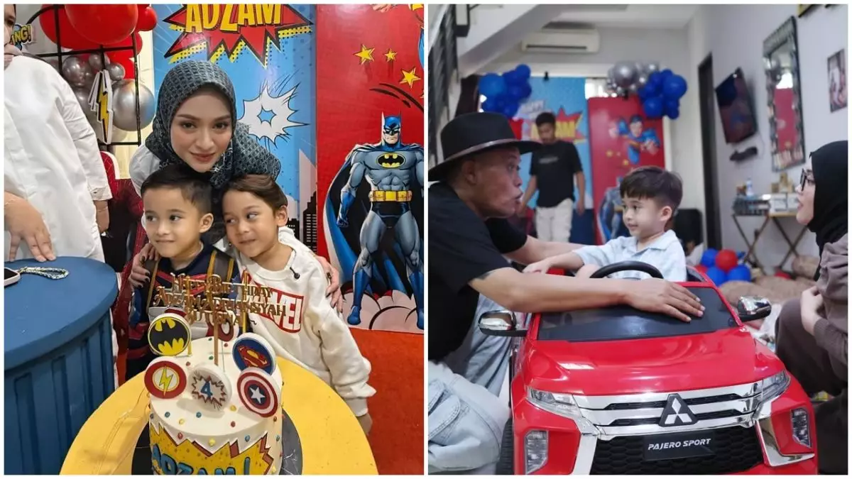 9 Potret Levian Billar hadiri pesta ulang tahun Adzam, tenteng kado barang branded