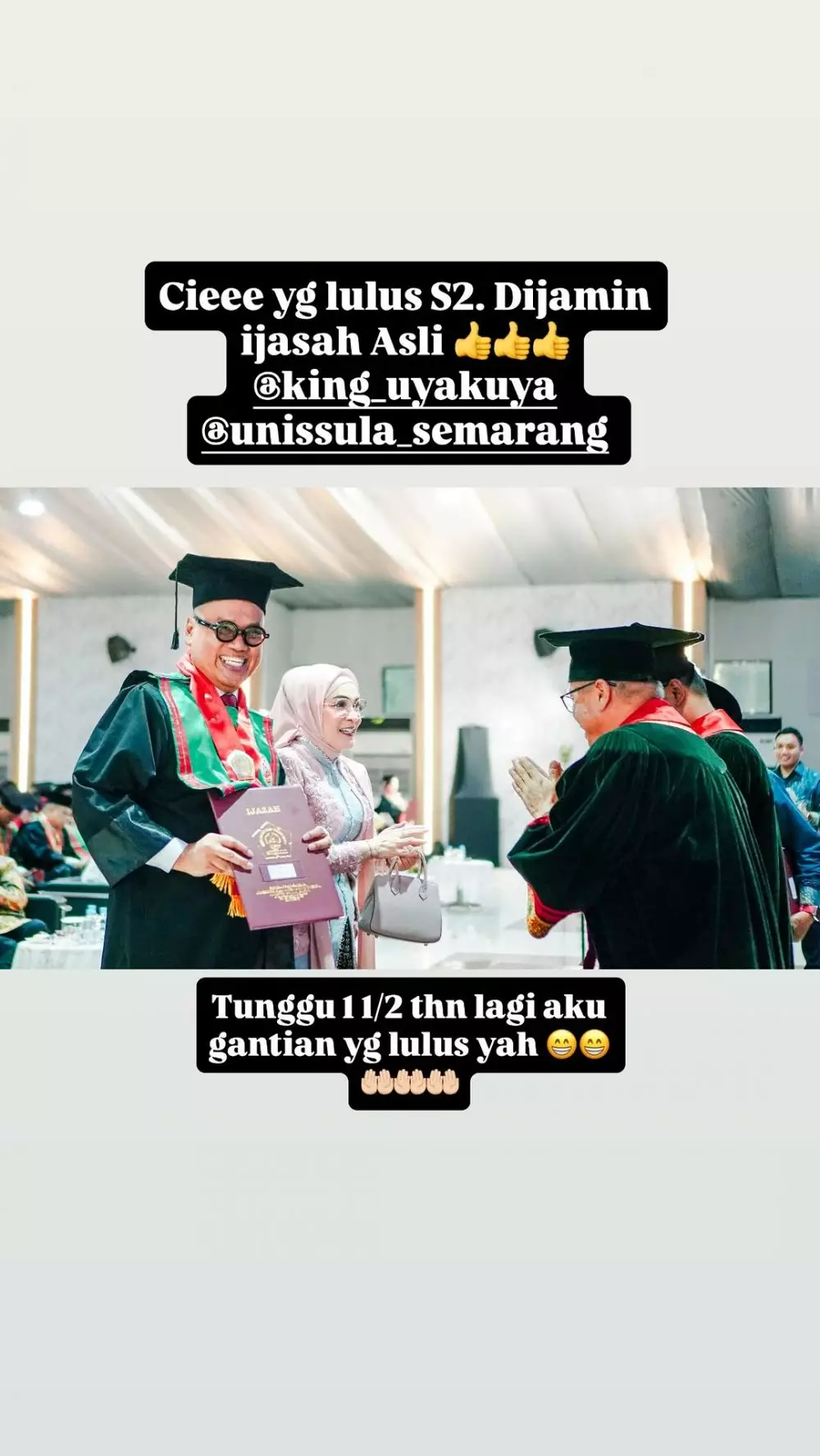 Uya Kuya wisuda S2 di Unissula Semarang © Instagram Uya Kuya wisuda S2 di Unissula Semarang © Instagram