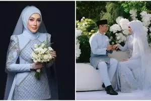 9 Potret pernikahan ketiga Erra Fazira eks Engku Emran, maharnya unik pohon emas 102 gram