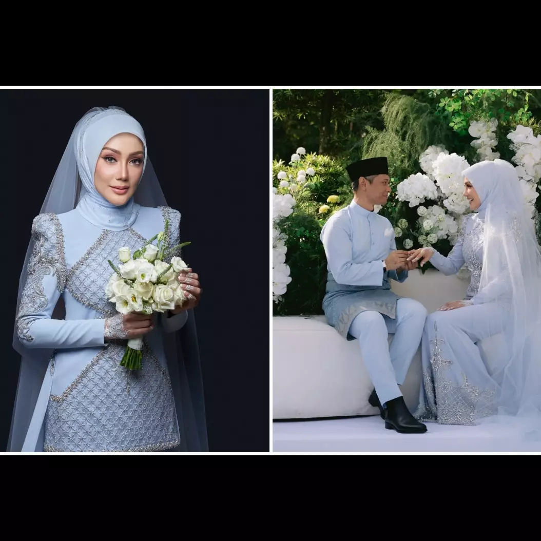 9 Potret pernikahan ketiga Erra Fazira eks Engku Emran, maharnya unik pohon emas 102 gram