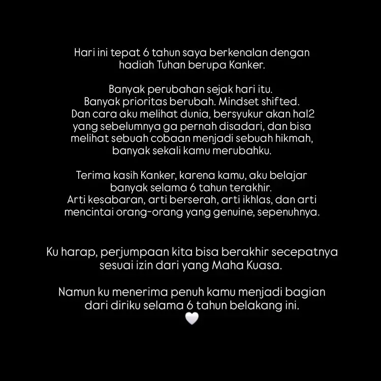 Vidi Aldiano peringati 6 tahun kankernya © 2025 Instagram Vidi Aldiano peringati 6 tahun kankernya © 2025 Instagram