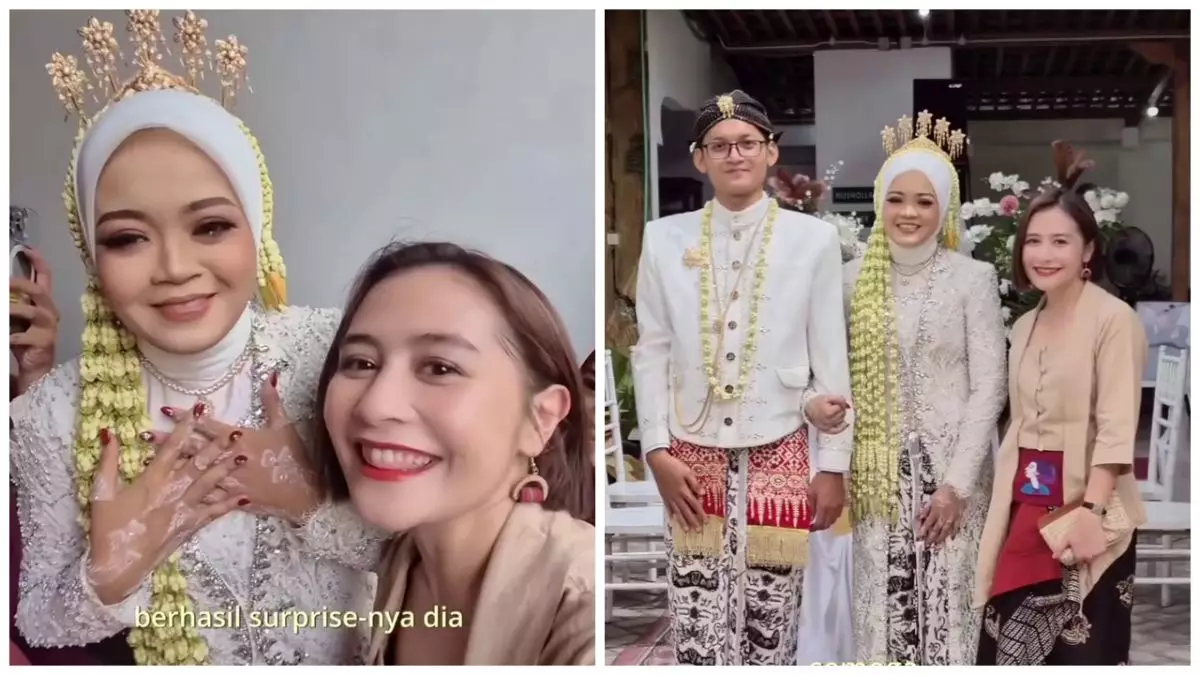 9 Potret Prilly Latuconsina beri kejutan untuk fans yang menikah, hadir jadi bridesmaid