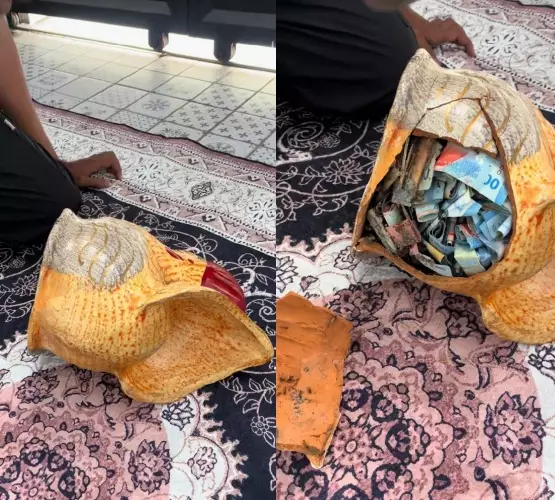 Awalnya curiga celengan terasa ringan © TikTok