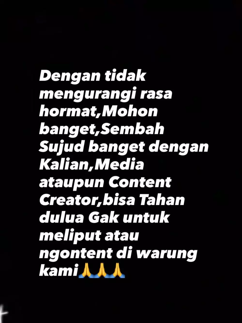 Karina Ranau tolak warung makannya dijadikan konten © Instagram