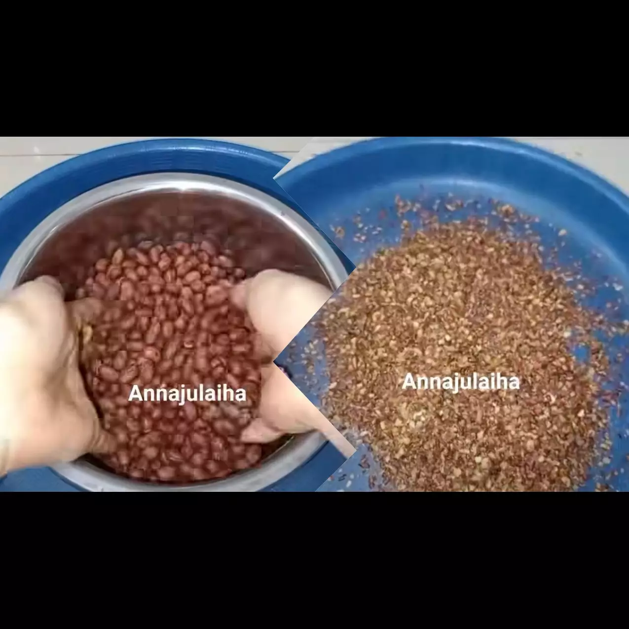 Cara cepat mengupas kulit ari kacang tanah sangrai pakai jaring buah, tangan nggak pegal