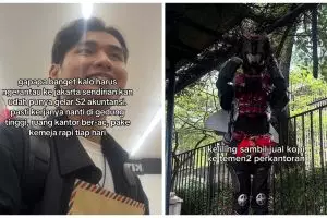 Bukan kerja kantoran, kisah pria lulusan S-2 akuntansi ini jadi badut sambil jualan kopi di jalanan