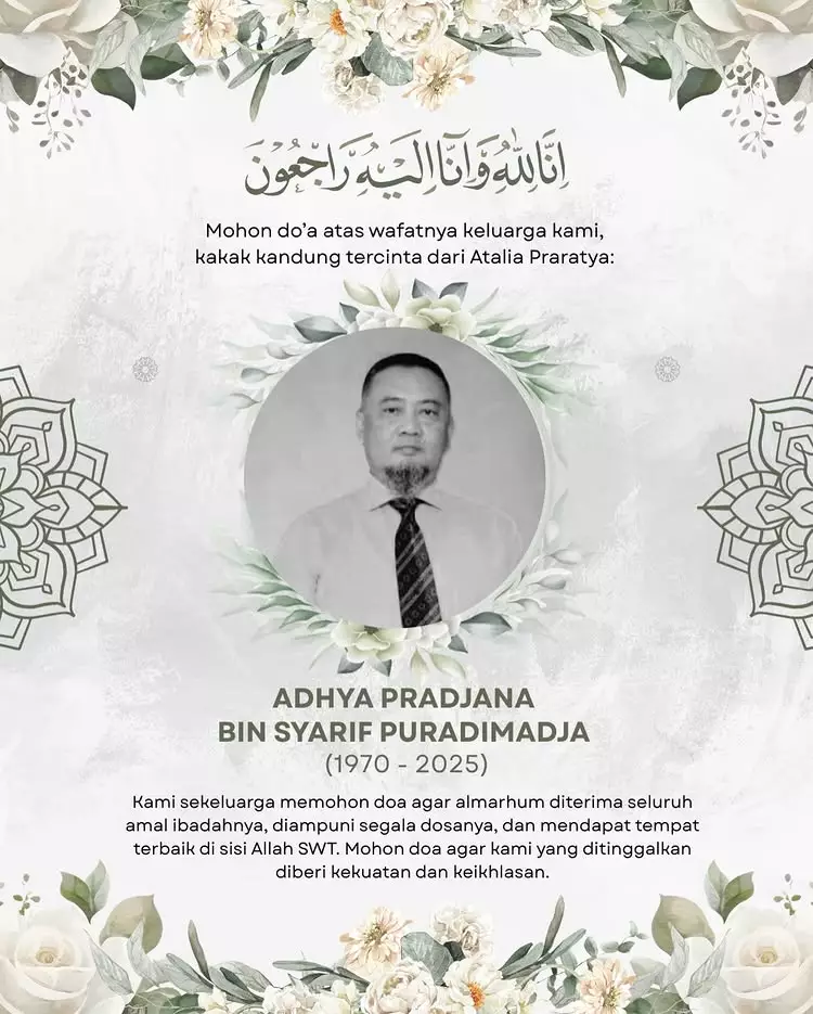 Atalia Praratya berduka kakak meninggal di tengah proses cerai © 2025 Instagram Atalia Praratya berduka kakak meninggal di tengah proses cerai © 2025 Instagram