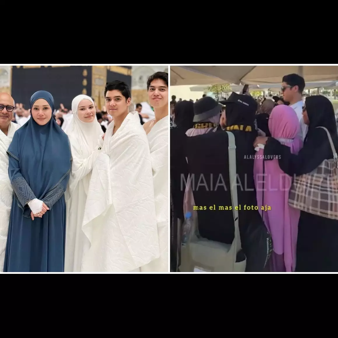 7 Potret emak-emak heboh minta foto Al Ghazali saat umrah, sikap El Rumi bikin ngakak