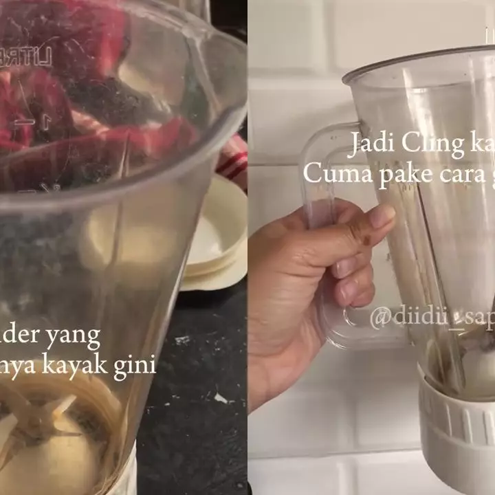 Cara mudah menghilangkan bercak air di gelas blender biar lebih bening, kuncinya di 2 bahan dapur ini