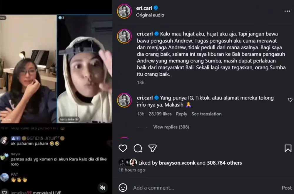 Erika Carlina marah pengasuh anaknya kena ejekan rasis © 2025 Instagram