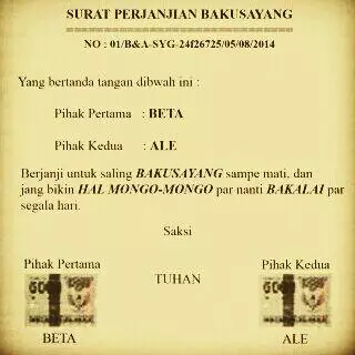 surat bermaterai nyeleneh © berbagai sumber
