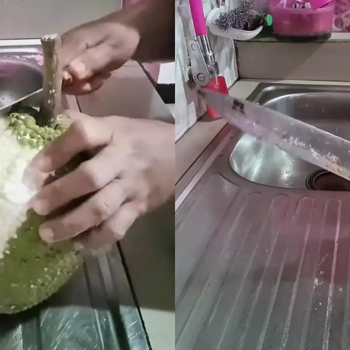 Bukan dicuci, ini cara menghilangkan getah sukun di pisau agar tak bikin lengket