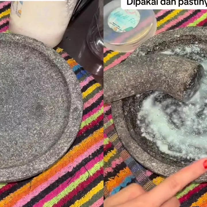 Tak perlu direndam lama, ini cara cepat cuci ulekan batu baru biar steril dan siap pakai