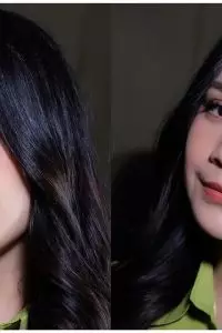 Parasnya masih polos tersenyum manis ke arah kamera.