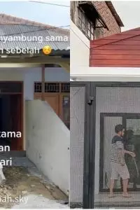 Sudut paling cantik dari rumah ini jatuh kepada dapur dengan pilihan warna monokrom.