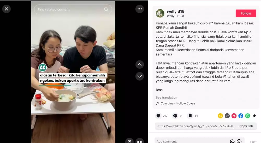 Pasutri Frugal Living Viral TikTok https://www.tiktok.com/@welly_d18
