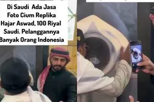 Beredar video jasa foto cium replika Hajar Aswad 100 riyal digemari jemaah Indonesia, ini faktanya