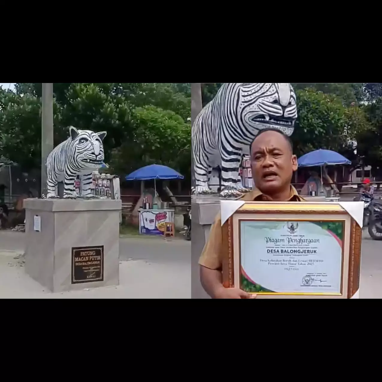 Berkah patung macan putih Balongjeruk Kediri: Dari kontroversi viral hingga jadi spot car free day