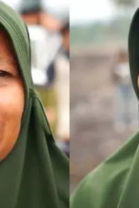 Sang ibu, yang mengaku sebagai warga asli daerah tersebut, menceritakan pengalamannya menghadapi erupsi.