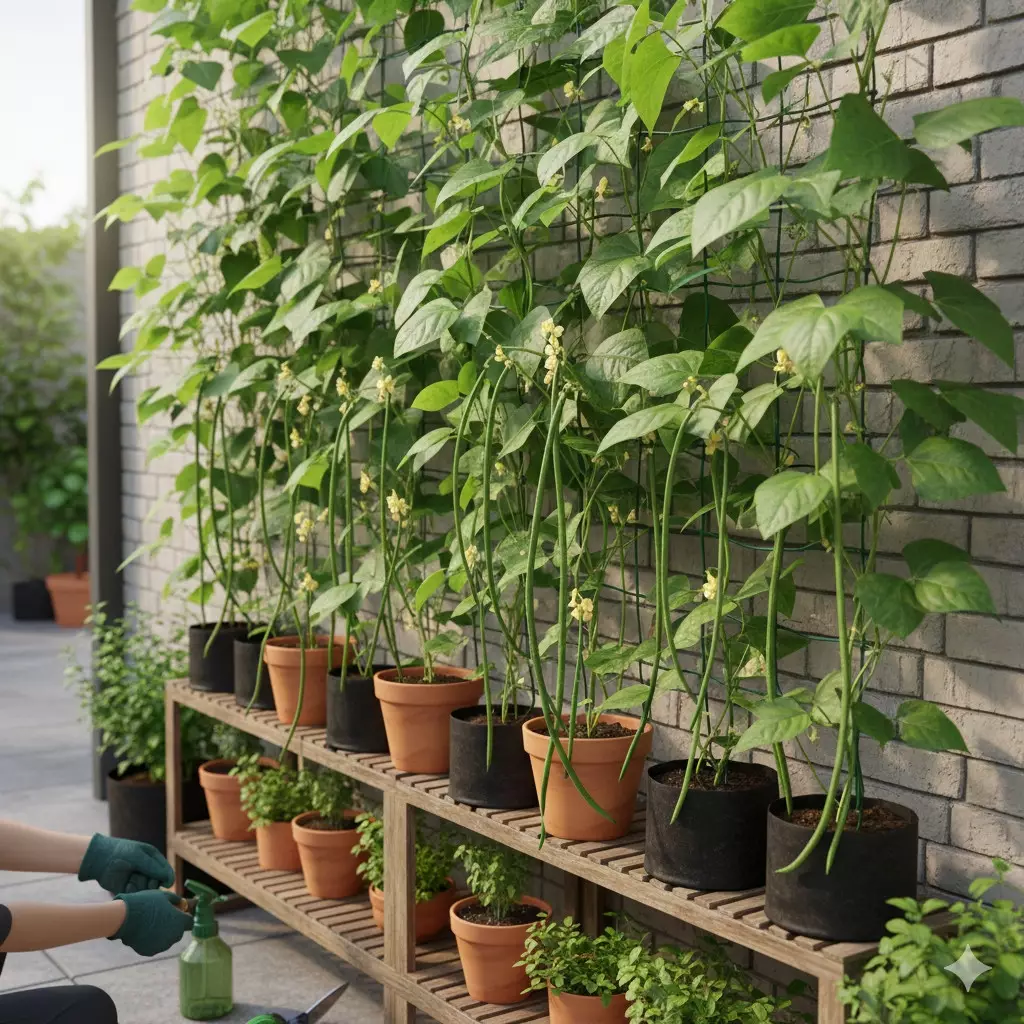 Hemat lahan! Cara menanam kacang panjang vertikal di tembok untuk pemula