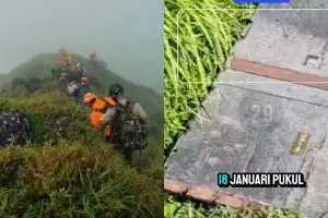 11 Potret penemuan puing-puing pesawat ATR 42-500 di Lereng Selatan Gunung Bulusaraung Sulsel