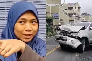 Penjelasan istri polisi relakan Fortuner ringsek menahan truk mundur demi selamatkan pengendara lain