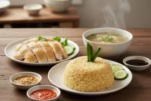 Cara membuat nasi hainan ayam kampung gurih hanya pakai magic com