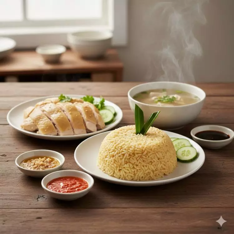 Cara membuat nasi hainan ayam kampung gurih hanya pakai magic com