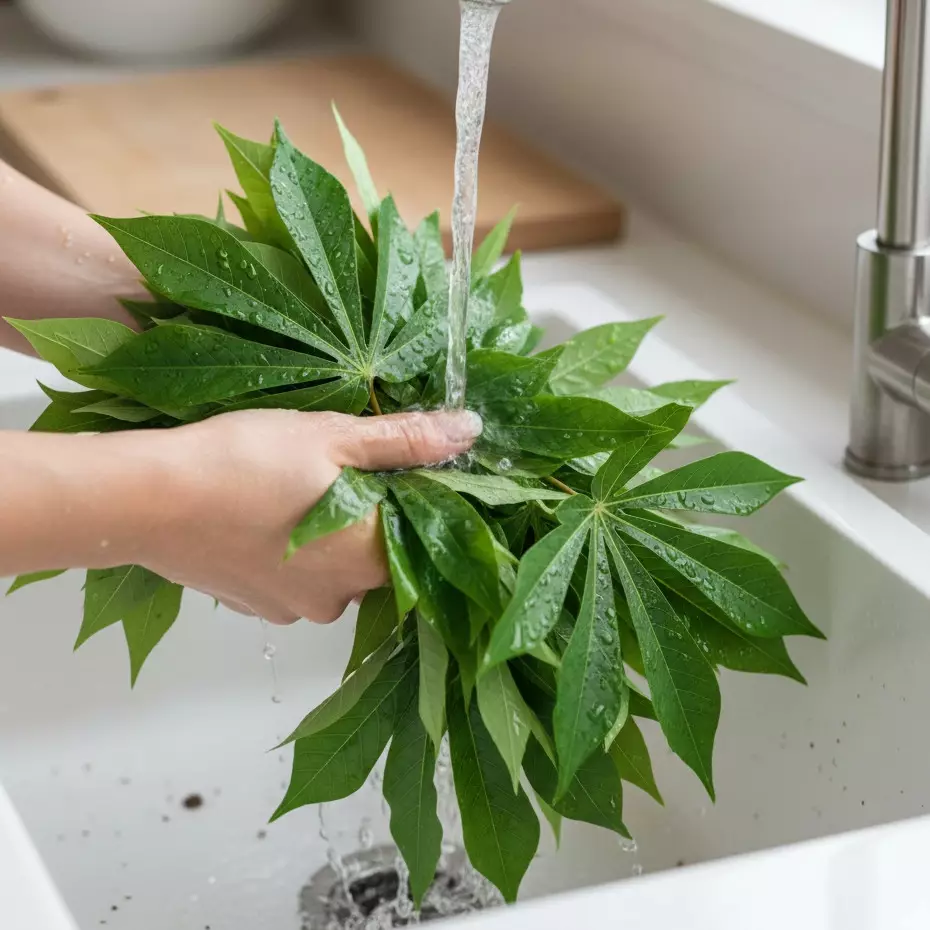 Hanya 5 menit! Trik rebus daun singkong hijau segar dan empuk untuk menu sehat