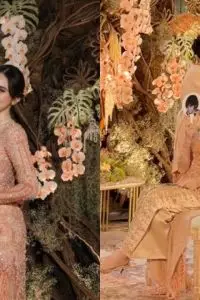 Acara yang digelar secara indoor ini mengusung tema rustik yang dipadukan dengan palet warna lembut.