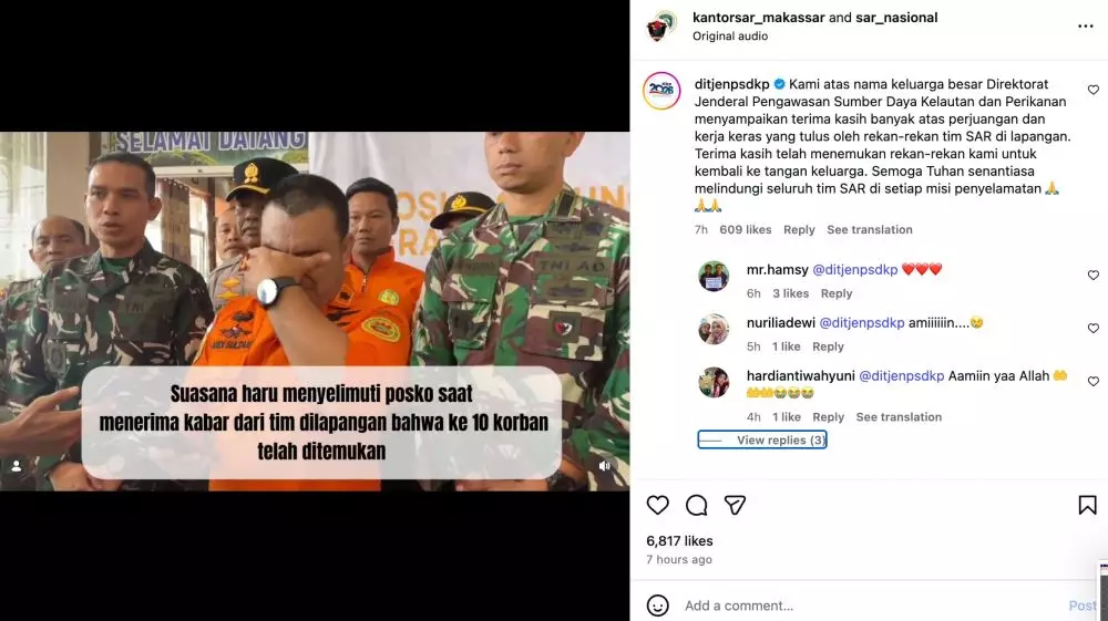 penemuan korban pesawat ATR 42-500 Instagram @kantorsar_makassa penemuan korban pesawat ATR 42-500 Instagram @kantorsar_makassa