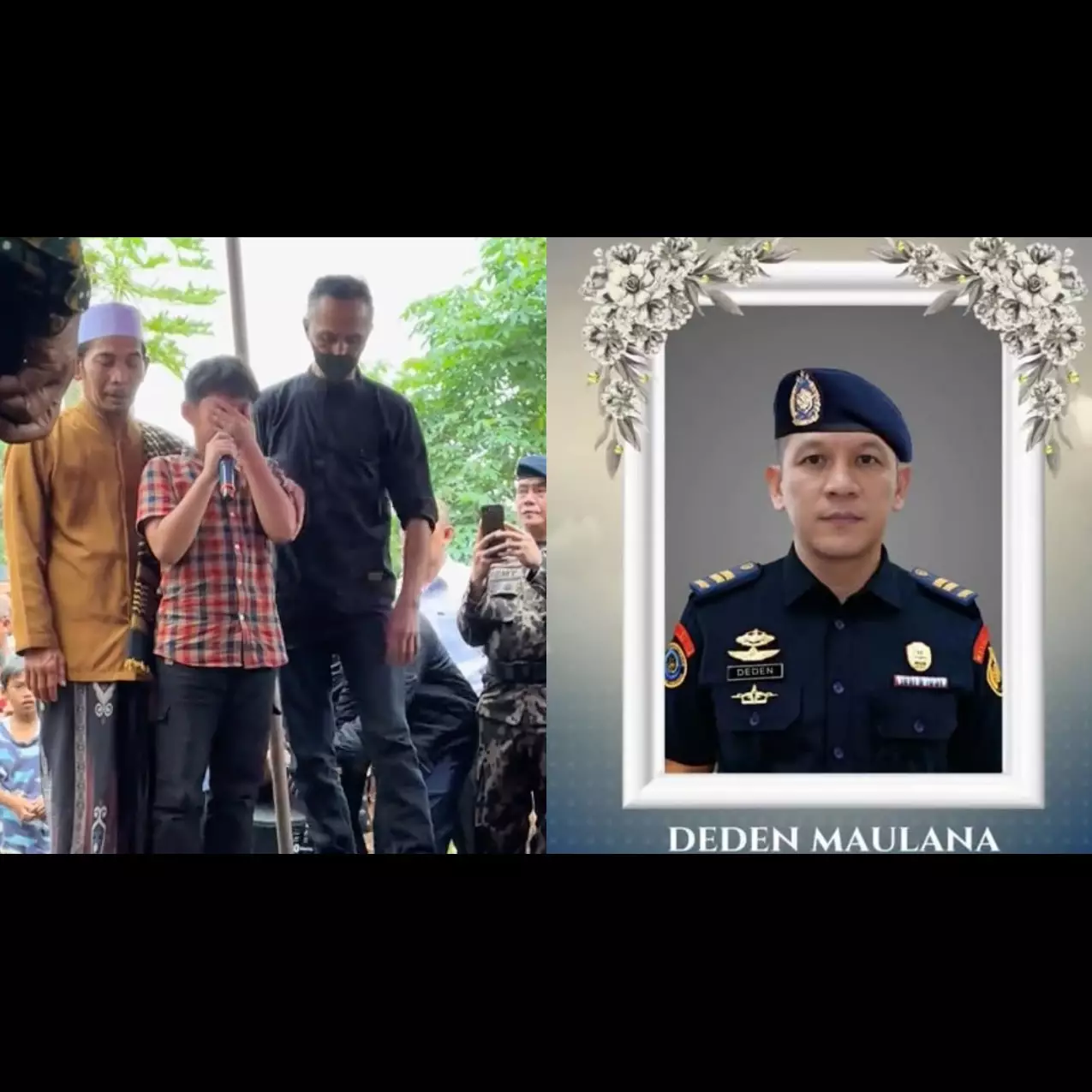 Ketegaran putra Deden Maulana antar ayahanda ke peristirahatan terakhir, azan dengan suara bergetar
