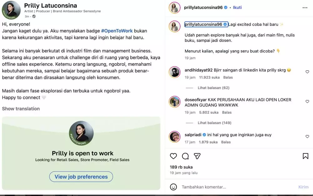 Prilly Latuconsina LinkedIn Instagram @prillylatuconsina96 Prilly Latuconsina LinkedIn Instagram @prillylatuconsina96