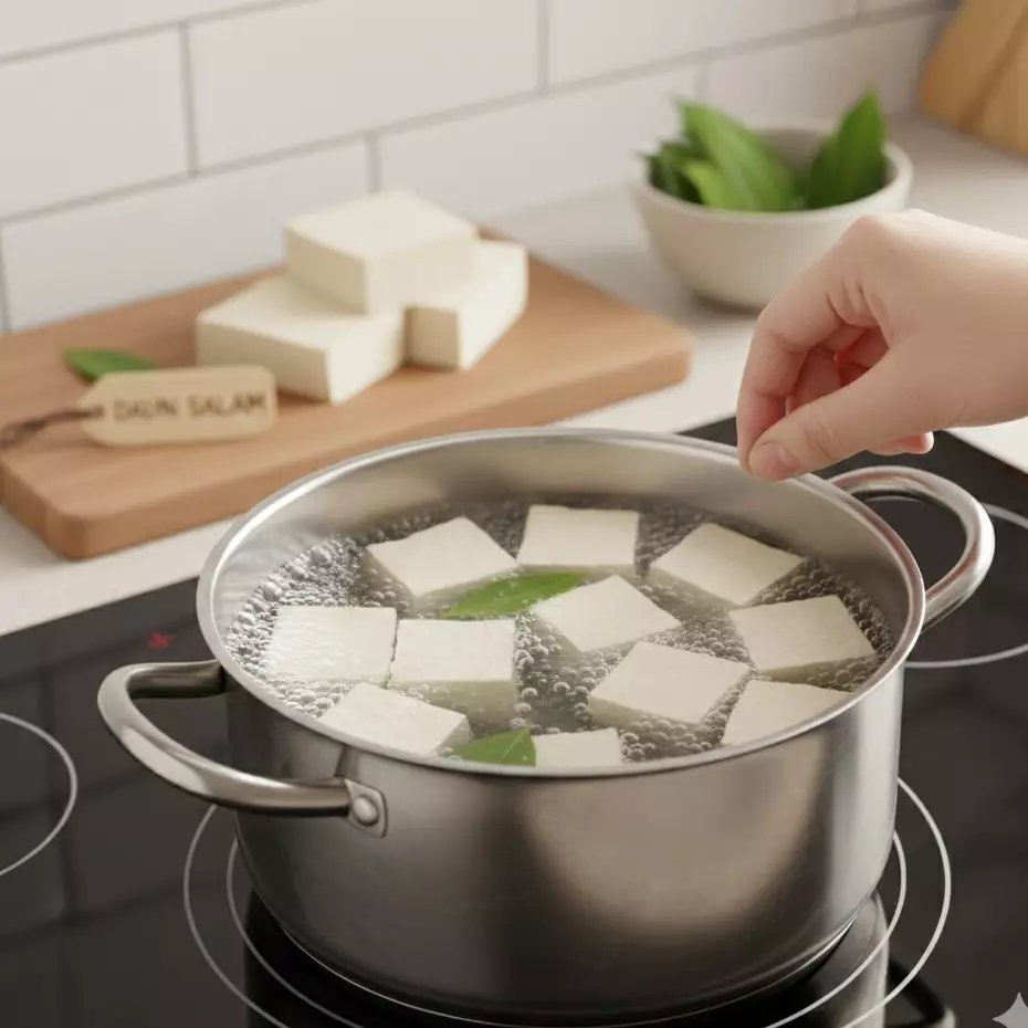 Cara merebus tahu agar tetap utuh dan bebas aroma asam dengan satu bahan dapur