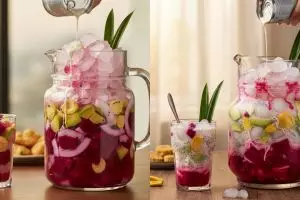 Resep es teler buah naga porsi teko, takjil segar untuk buka puasa keluarga